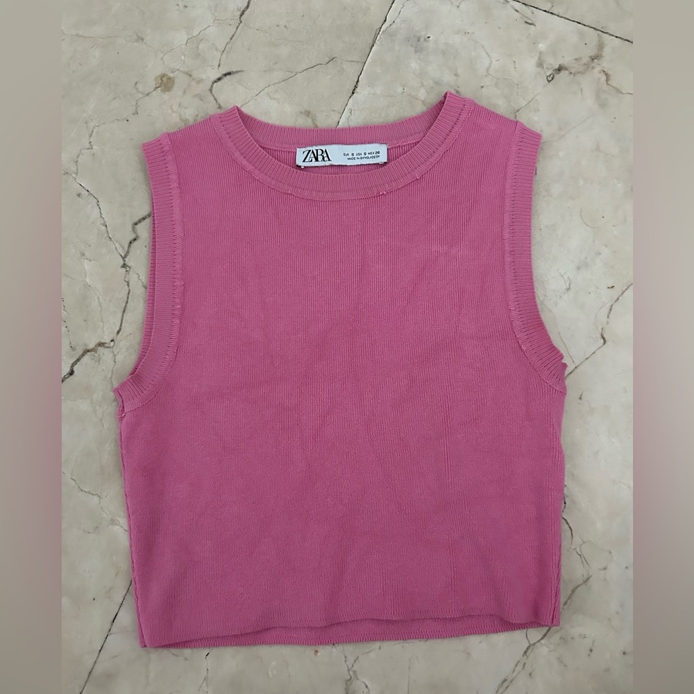 zara pink tank top